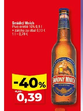 Smädný Mních Pivo svetlé