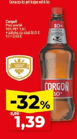 Corgoň Pivo svetlé 10% PET