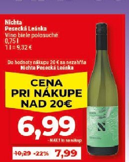 Nichta Pesecká Leánka Víno biele polosuché