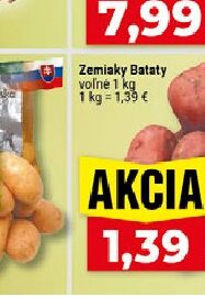 Zemiaky Bataty voľné