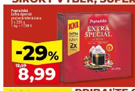 Popradská Extra špeciál pražená Mletá káva