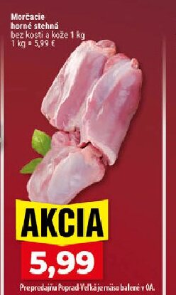 Morčacie horné stehná bez kosti a kože