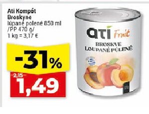 Ati Kompót Broskyne lúpané polené