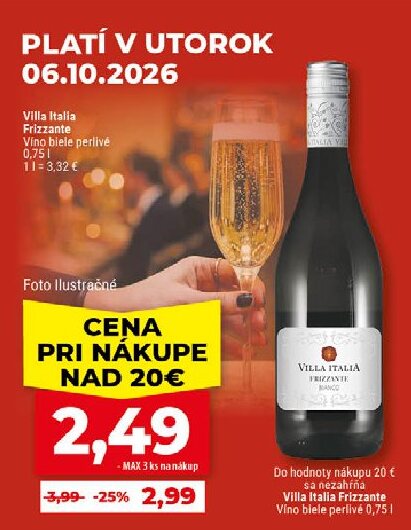 Villa Italia Frizzante Víno biele perlivé