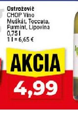 Ostrožović CHOP Víno Muškát, Toccata, Furmint, Lipovina