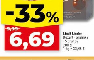 Lindt Lindor Dezert-pralinky