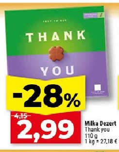 Milka Dezert Thank you