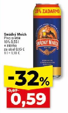 Smädný Mních Pivo svetlé