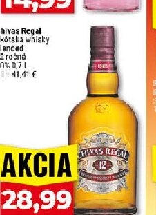 Chivas Regal Škótska whisky blended 12 ročná