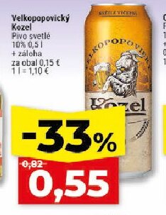 Velkopopovický Kozel Pivo svetlé 10%