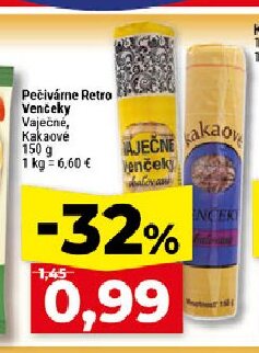 Pečivárne Retro Venčeky Vaječné, Kakaové