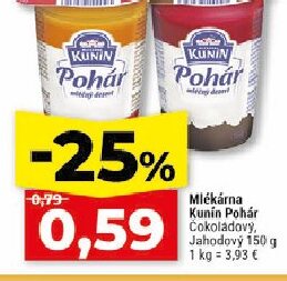 Mliekáreň Kunin Pohár Čokoládový, Jahodový