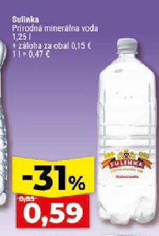 Sulinka Prírodná minerálna voda
