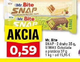 Mr. Bite SNAP 2 druhy, STRIKE Čokoláda a pistácia