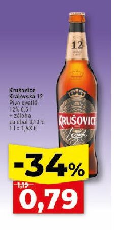 Krušovice Královská 12 Pivo svetlé