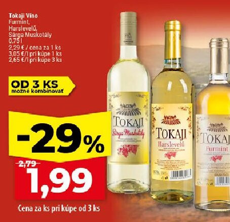 Tokaji Víno Furmint, Harslevelű, Särga Muskotály