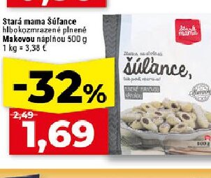 Stará mama Šúľance hlbokozmrazené plnené Makovou náplňou