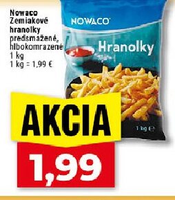 Nowaco Zemiakové hranolky predtmažené, hlbokomrazené