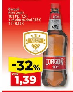 Corgoň Pivo svetlé 10% PET