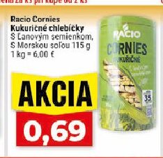 Racio Cornies Kukuričné chlebíčky s Ľanovým semienkom, s Morskou soľou