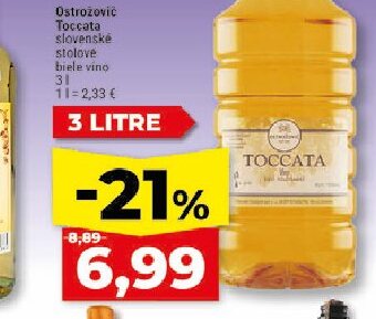 Ostrožović Toccata slovenské stolové biele víno