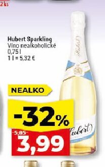 Hubert Sparkling Víno nealkoholické