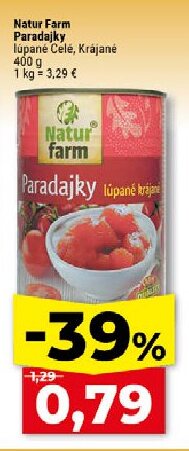 Natur Farm Paradajky lúpané celé, krájané