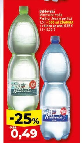 Baldovská Minerálna voda Perlivá, Jemne perlivá