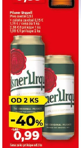 Pilsner Urquell Pivo svetlé