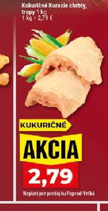 Kukuričné Kuracie chrbty, trupy