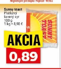 Sunny toast Plátkový tavený syr