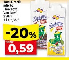 Tami Dráčik mlieko - Kakaové, Vanilkové