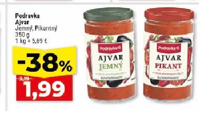 Podravka Ajvar Jemný, Pikantný