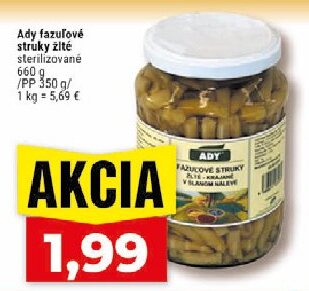 Ady fazuľové struky žlté sterilizované