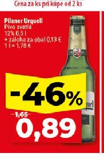 Pilsner Urquell Pivo svetlé 12%