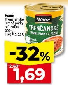 Hamé Trenčianske jemné párky s fazuľou