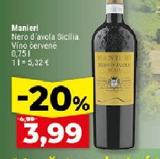Manieri Nero d'avola Sicilia Víno červené