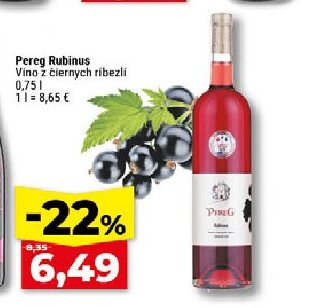 Pereq Rubinus Víno z čiernych ríbezlí
