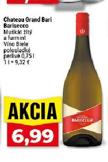 Chateau Grand Bari Barisecco Muškát žltý a furmint Víno Biele polosladké perlivé