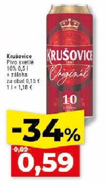 Krušovice Original Pivo svetlé