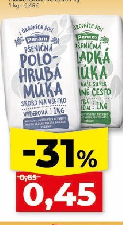 Penam múka Polohrubá, Hladká T 650, Hladká špeciál 00, Extra