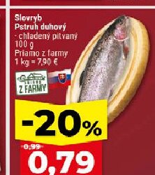 Slovryb Pstruh duhový - chladený pitvaný