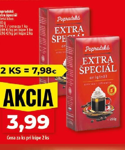 Popradská Extra špeciál Mletá káva