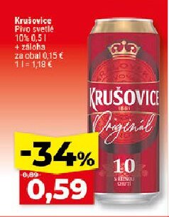Krušovice Pivo svetlé 10%