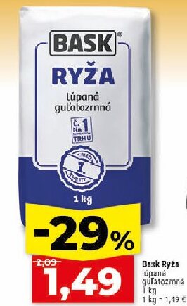Bask Ryža lúpaná guľatozrnná