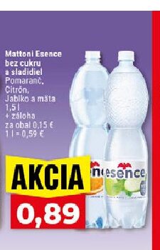 Mattoni Esence bez cukru a sladidiel Pomaranč, Citrón, Jablko a mäta