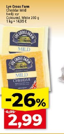 Lye Cross Farm Cheddar Mild tvrdý syr Coloured, White