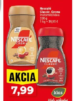 Nescafé Classic, Crema Instantná káva