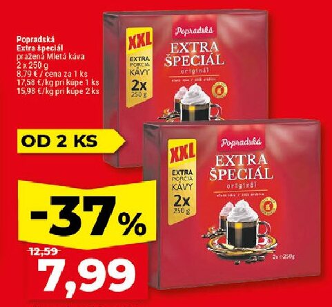 Popradská Extra špeciál pražená Mletá káva
