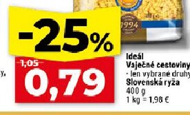 Ideál Vaječné cestoviny